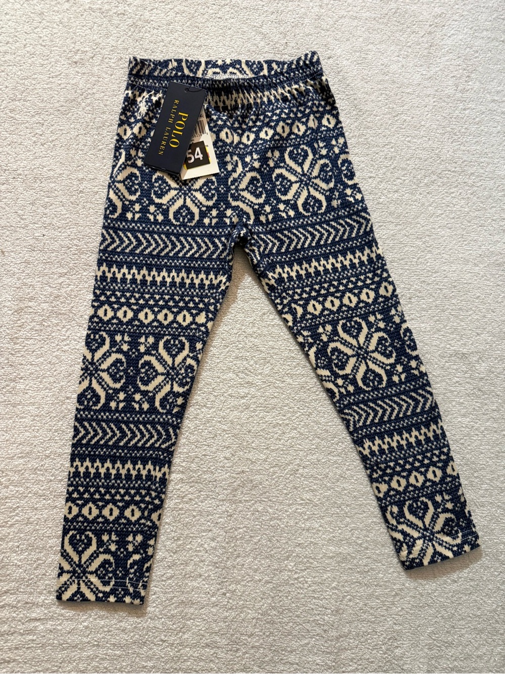 NWT Polo Ralph Lauren Girl’s Fair Isle Print HOLIDAY Leggings pants Size 4, 4T